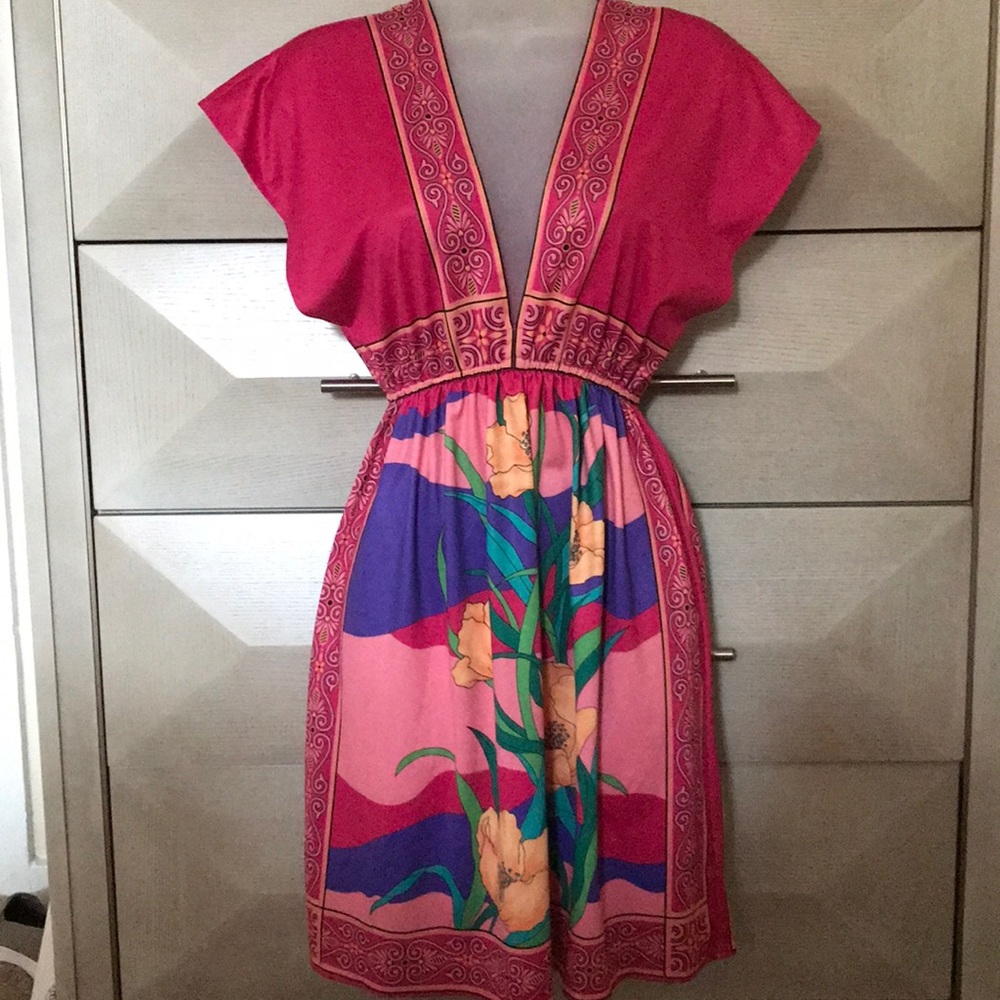 Stretchy Pink Beach Cover-Up, Size Small